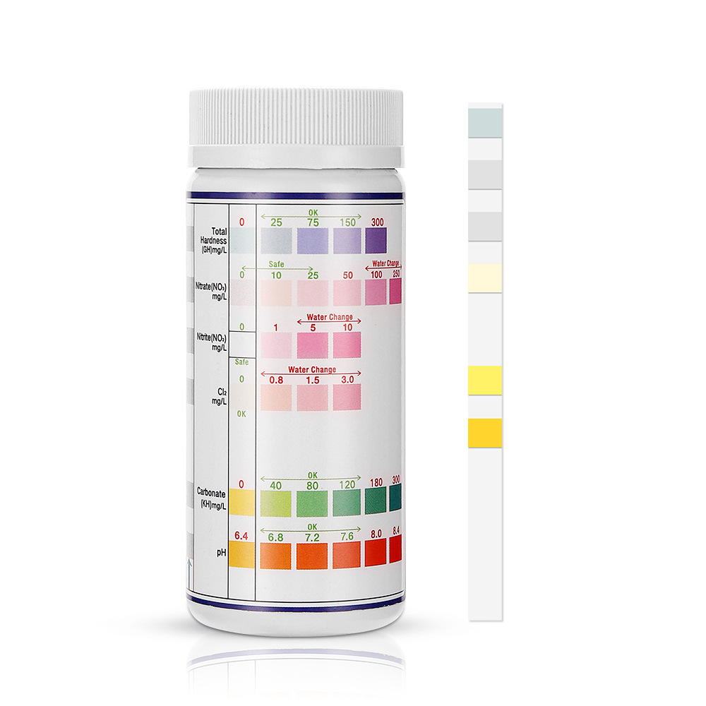 Marine Test Kit - 6-in-1-Wasserqualitätsteststreifen Aquarium Ammoniak Stickstoff Nitrit Test