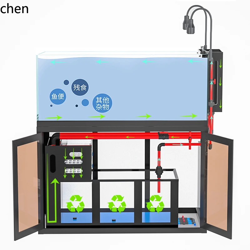 Marine Aquarium With Sump - YFY Rucksack-Aquarium für Wohnzimmer, Haushaltsaquarium mit