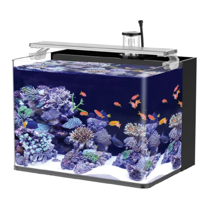 Marine Aquarium With Sump - Gebogener Salzwasser-Meerwasseraquarium-Tisch für Wohnzimmer, Schlafzimmer, Büro